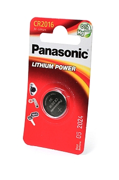 Батарейка (элемент питания) Panasonic Lithium Power CR-2016EL/1B CR2016 BL1, 1 штука
