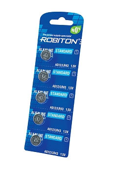 Батарейка (элемент питания) Robiton Standard R-AG12-0-BL5 AG12 (0% Hg) BL5, 1 штука